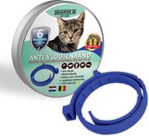 Biologische vlooien- en tekenband voor katten - BLAUW - zonder giftige pesticiden - Veilig en verantwoord