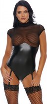 Sultry Vixen Teddy with Garter Straps - Black XS/S