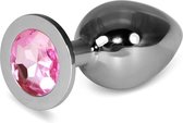 LOVETOY - Metal Butt Plug Rosebud Classic With Pink Jewel Size L