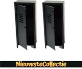 SALE - 2x lockerkast zwart - 32cm - set van 2 - metaal - metalen lockerkasten - lockers - kastjes - kasten - industrieel - woonkamer - slaapkamer - kantoor -Nieuwste Collectie