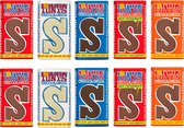 Tony Chocolonely Sinterklaas Letterreep 5 soorten- S - 10 stuks van 180 gram | Melk / Wit / Puur / Melk Pepernoot / Karamel Zeezout Fairtrade Sint Chocolade