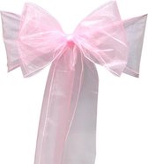 10X Organza stoelstrikken licht roze - stoelstrik - roze - geboorte - genderreveal - huwelijk - stoeldecoratie