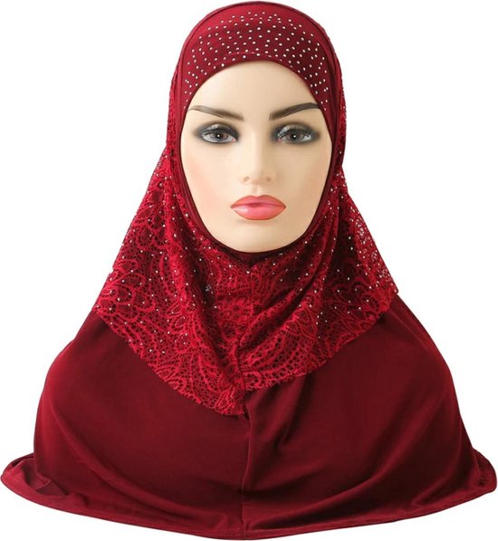 Elegant bordeaux Hoofddoek, mooie hijab.