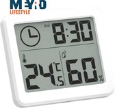 Meyro Lifestyle - Digitale Hygrometer - Thermometer voor binnen - Luchtvochtigheidsmeter - Wit