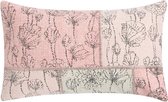 Hoyz | Patchwork Flower Roze Kussen | 30 X 50 | Sierkussen Voor Woonkamer Of Slaapkamer