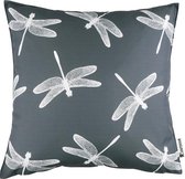 Hoyz | Dragonfly Outdoor D.Grijs Kussen | 47 X 47 | Sierkussen Voor Woonkamer Of Slaapkamer