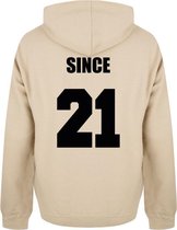 TOGETHER SINCE couple hoodies beige (SINCE - maat XL) | Gepersonaliseerd met datum | Matching hoodies | Koppel hoodies
