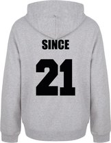 TOGETHER SINCE couple hoodies grijs (SINCE - maat XL) | Gepersonaliseerd met datum | Matching hoodies | Koppel hoodies