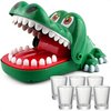 Afbeelding van het spelletje Dayshake Grotere Krokodil Spel + 6 shotglaasjes - Bijtende Krokodillen Tandenspel - Kiespijn Krokodil Drankspel