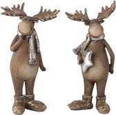 Eland Koppel - Kerstdecoratie - hoogte 17,5 cm - 2 stuks