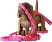 Retriever lijn | Jachtlijn | Halsband en lijn | Uniek | Handgemaakt | 200 cm lang | Walk that Dog! | Neon Pink