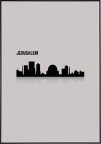 QueenOfArt Poster - Van De Skyline Van Jerusalem - 50 X 40 Cm - Wit