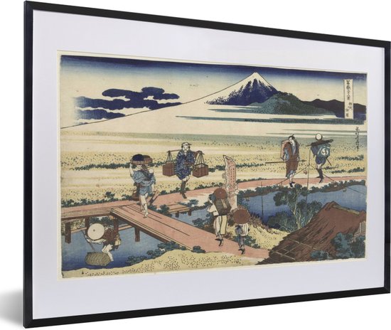 Fotolijst incl. Poster - Nakahara in de provincie Sagami - Schilderij van Katsushika Hokusai - 60x40 cm - Posterlijst