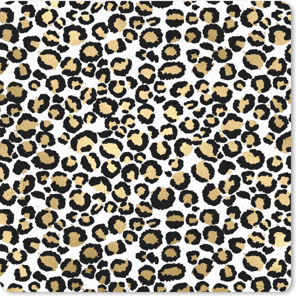 Muismat 20x20 cm - Mousepad Patronen - Panterprint - Goud - Muismatten