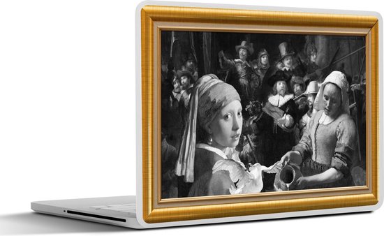 Sticker ordinateur portable - 17,3 pouces - Art - Maîtres anciens - Or - Cadre