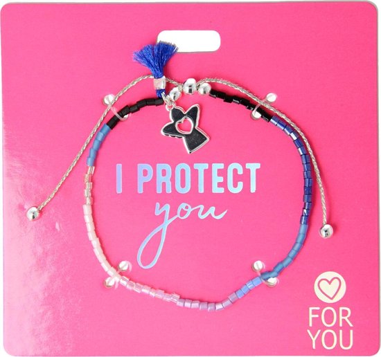 Depesche - Trend kralenarmband Protection & Love - met tekst I Protect You