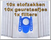 Koop 10x Universele stofzuigerzakken + 1 filter Bosh, Siemens dan krijgt u extra 10 geurstaafjes