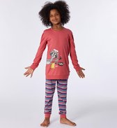 Woody pyjama meisjes - wasbeer - roze - 212-1-POP-S/437 - maat 128