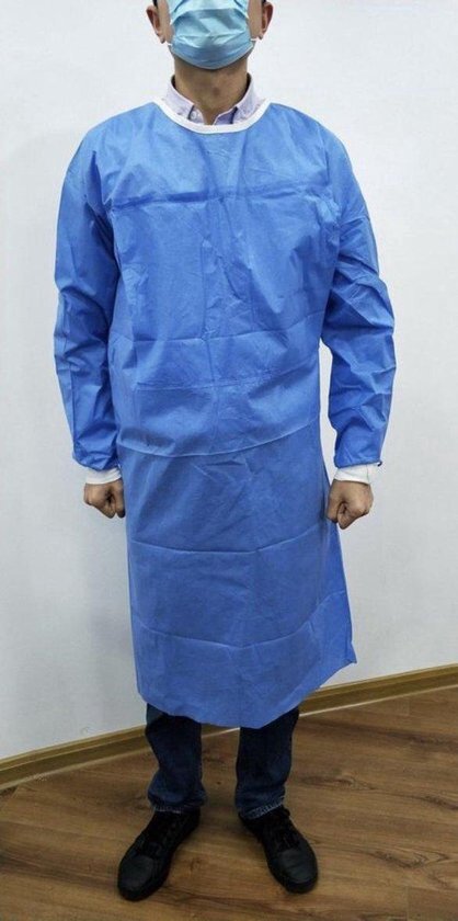 Kerbl melkschort met lange mouw | blauw | XL - Sietse Jorna