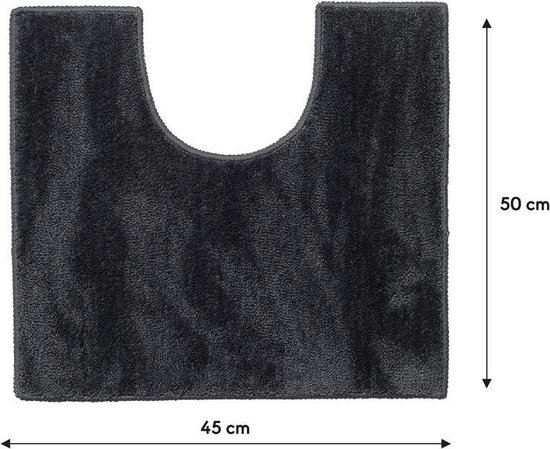 Sealskin -  Doux Toiletmat 45x50 cm - Polyester -  Donkergrijs - Sealskin