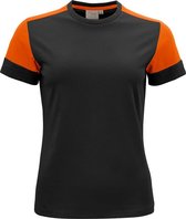 Printer Prime T-Shirt Dames Zwart/Oranje - Maat S