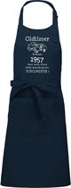 Keukenschort - BBQ schort - Oldtimer - Jaartal 1957 - navy blue