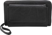Zip-arround portemonnee met gsm-vak Ines Delaure zwart