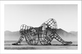 Walljar - Burning Man - Muurdecoratie - Plexiglas schilderij