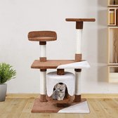 MC Star Katten Krabpaal 95cm hoog - Cat Tree Play Towers - Bruin en Beige - 60*40*95cm