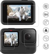 BukkitBow - Screenprotector GoPro Hero 9 Black - 3-in-1 Screenprotector - Gehard Glas voor Display & Lens - 3-in-1 Set