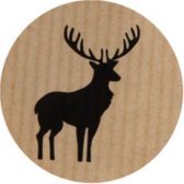Winter  - Sluitzegel – XL – Kraft Zwart Hert - Christmas - Kerst | Hertje - Ree - Eland - Gewei | Envelop sticker – Verjaardag – Bedankje | Cadeau – Gift – Cadeauzakje | Traktatie