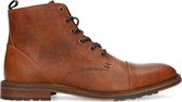 Sacha - Heren - Cognac leren veterboots - Maat 43