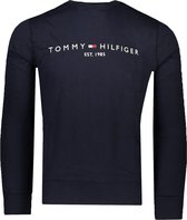 Tommy Hilfiger Sweater Zwart Getailleerd - Maat XL - Heren - Herfst/Winter Collectie - Katoen;Elastaan