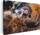 Artaza Canvas Schilderij Motorcross Wiel Met Modder - 30x20 - Klein - Foto Op Canvas - Canvas Print