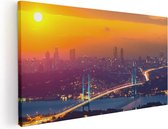 Artaza Canvas Schilderij Bosporusbrug In Istanbul Bij Zonsondergang - 120x60 - Groot - Foto Op Canvas - Canvas Print
