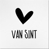 Van Sint Wit met Zwart Hart - Sluitsticker - Sluitzegel - Hartje - Harten  | Sinterklaas - Stickers | Envelop sticker - Kaart | Cadeau – Gift – Cadeauzakje | Traktatie