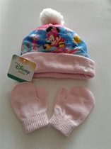 Minnie Mouse - baby - muts & handschoenen - maat 50 - Disney - 100% Acryl