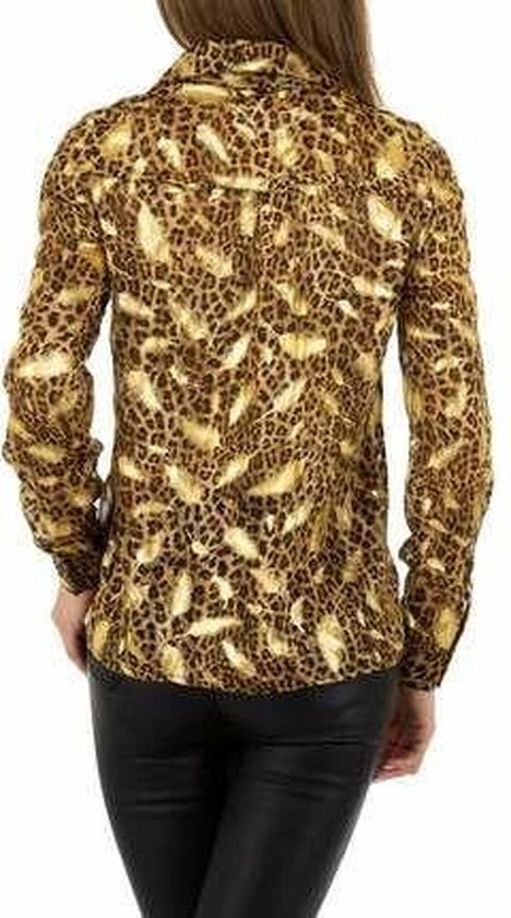 Maaltijd Teleurstelling fictie goudkleurige panter blouse met gouden veren M | bol.com