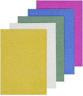 Glitter karton A4 verpakt per 5 stuks geel  Kleuren Foto wijkt af Leverbaar in 16 kleuren