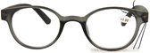 Leesbril Excellent + 4.0 Rond - Grijs/zwart