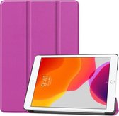 Case2go - Tablet hoes geschikt voor iPad 2021 - 10.2 Inch - Tri-Fold Book Case - Paars