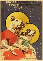 Soviet Space Dogs Turkina Olesya USSR Vintage Poster 42x30cm