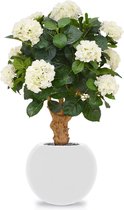 Hortensia deluxe kunstplant op stam 90cm - crème