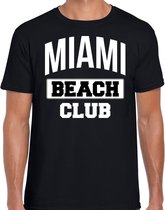 Miami beach club zomer t-shirt voor heren - zwart - beach party / vakantie outfit / kleding / strand feest shirt L