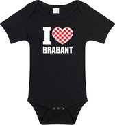 I love Brabant baby rompertje zwart jongens en meisjes - Kraamcadeau - Babykleding - Brabant provincie romper 56 (1-2 maanden)
