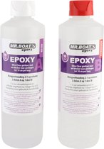 Mr.Boat Epoxy Giethars Ultra Clear 75 - 715 Gram - Transparante Resin / Hars - Bevat UV blocker - 3 Mengbekers- Handschoenen - 3 Tongspatels