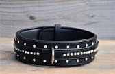 HONDEN HALSBAND SVAROVSKI ZWART MAAT M (46-56 CM)