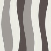 STREPEN BEHANG - Bruin Creme Zilver Metallic - AS Creation Simply Stripes