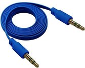 NÖRDIC AD-112 Audiokabel 3,5mm mannelijk naar 3,5mm mannelijk - 3-polig - 1m platte kabel - Blauw