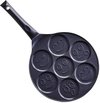 foto van Royal Swiss Crêpemaker - Pancake Pannenkoeken 7 Kop - Marmeren Anti Aanbaklaag met Smiley